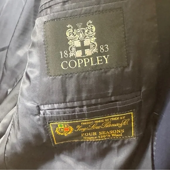 Coppley 1883 Blazer Men’s 46W36T BlueLoro Piana Super 130 2 Button Sport Coat